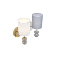 Modern Silver And Gold Wall Lamps With Transparent Glass Base And Fabric Shades