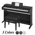 Black Digital Piano With Leather Padded Bench And Music Sheet For Musical Instruments