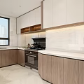 Modern Living and Dining Room With TV Wall Light Sofa And Floor to Ceiling Windows