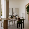 Modern Minimalist Clubhouse Lobby With Floral Arrangement And Display Shelves