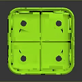 Neon Green Cube Shaped Household Organizer With Divided Compartments And Holes