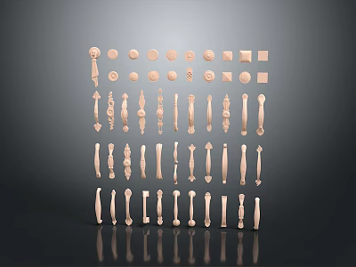Furniture Hardware Tools Including Handles Knobs And Various Design Elements For Cabinets Doors 3d model