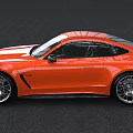 Orange Mercedes Benz Sports Coupe With Sleek Exterior And Alloy Wheels