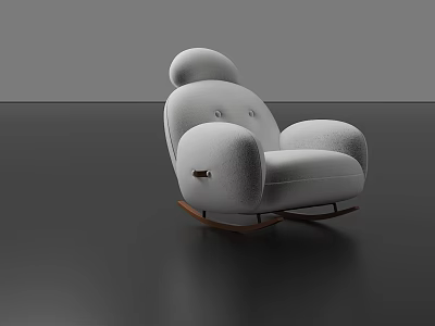 Gray Lazy Sofa With Rocking Design And Plush Upholstered Comfortable Seating 3d model