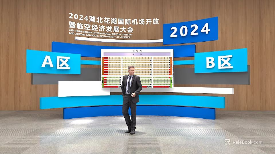 2024 Hubei Huahu International Airport Opening And Airport Economy Development Conference Sign In 3d model 