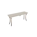 Elegant Modern Console Table With White Tabletop And Silver Metal Legs