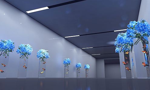 Modern fish tank bouquet fish tank ornaments 3d model