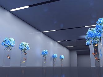 Modern fish tank bouquet fish tank ornaments 3d model