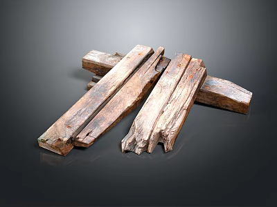 Old Rustic Wooden Planks Stacked As Natural Home Decor Household Items 3d model