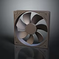 Square Air Conditioner Fan With Metal Frame And Gray Blades Modern Design