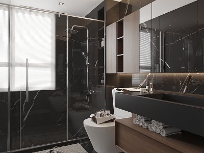 Toilet Bathroom Toilet WC Public Toilet Bathroom Shower Room Toilet Washbasin Shower Partition Shower Room 3d model