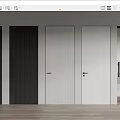 Sleek Modern Hinged Doors Featuring Dark Wood Black White Stripes And Pure White Designs