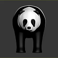 3D Animated Panda Game Character With Black And White Cartoon Design And Friendly Look
