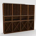 Wooden Wine Cabinet With Multiple Grid Compartments And Cross Pattern Storage Shelves