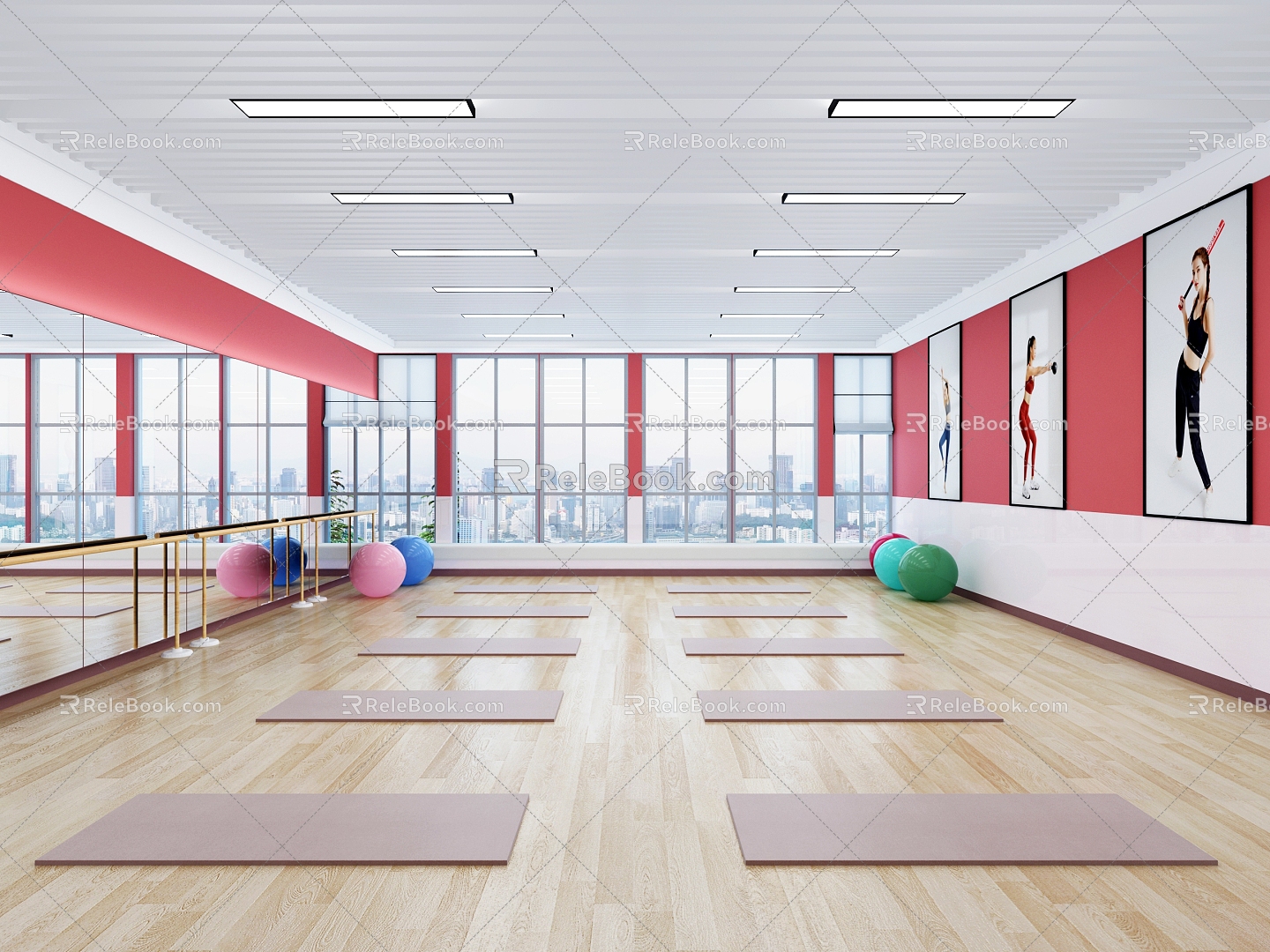 Indoor Yoga Room 3d model