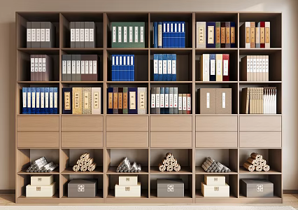 Bookshelf Chinese Books New Chinese Books Ancient Books Floor Bookcase 3d model