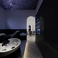 Modern Luxury Beauty Hair Salon Interior Design With Well Arranged Styling Stations And Green Plants