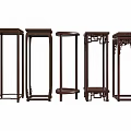 Traditional Chinese Wooden Flower Stands With Intricate Carvings And Diverse Designs