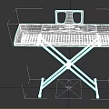 Electronic Keyboard on Stand With Music Rest Display and White Black Keys