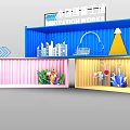 Vibrant Container Photo Check-in Spot At Innovation Works With City Silhouettes Radio And Plants