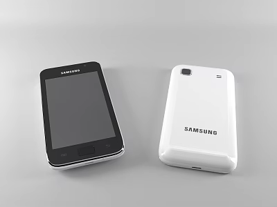 Samsung Mobile Phones Black And White Models With Front Screen And Back Casing 3d model