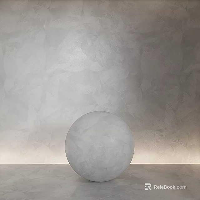Circular Spherical Component With Textured Surface On Light Colored Floor Against Gray Wall 3d model