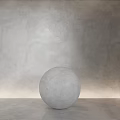 Circular Spherical Component With Textured Surface On Light Colored Floor Against Gray Wall 3d model