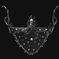 Ornate Metallic Hat with Intricate Mesh Pattern and Pearl Accents Vintage Inspired Design