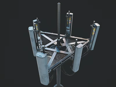 Industrial Style Commercial Equipment With Multi Arm Metal Structure And Hydraulic Functionality 3d model