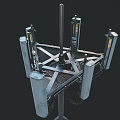 Industrial Style Commercial Equipment With Multi Arm Metal Structure And Hydraulic Functionality 3d model