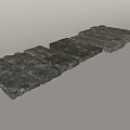 Stone Path Bluestone Stone Block Stone Tablets Ting Step 3d model