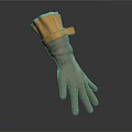Durable Gray Rubber Household Gloves With Yellow Blue Wrist Strap Design