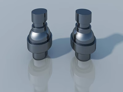 Two Sturdy Silver Metal Hinges For Modern Swing Door Installation 3d model