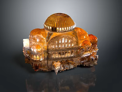Elaborate Commercial Equipment Architectural Model Featuring Dome Windows And Decorative Details 3d model