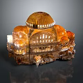 Elaborate Commercial Equipment Architectural Model Featuring Dome Windows And Decorative Details