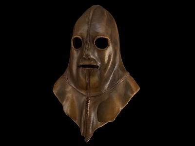 Brass Textured Medieval Mask With Vintage Design And Protective Eye Openings 3d model