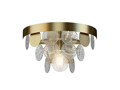 Elegant Modern Chandelier With Gold Metal Frame And Crystal Glass Decor For Interior Design 3d model