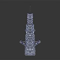 Shark Shaped Decorative Figure Made With Blue And White Blocks On Reflective Surface