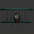 Vintage Green Biplane Model With Black Cross Symbols For Aerospace Collectors