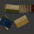 Vintage Old Books With Various Colored Covers Stacked And Placed On Dark Background
