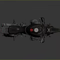 Black Adventure Motorcycle With Windshield Luggage Rack And Off Road Tires
