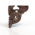 Wooden Sculpture Carving With Intricate Spiral Patterns For Furniture Corner Decoration