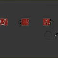 Weathered Red Fuel Pumps With Green Display Screens Black Cables And Gray Background