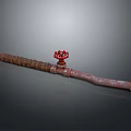 Industrial Equipment Long Cylindrical Pipe Featuring Red Valve Structure And Spiral Patterns In Brown Red