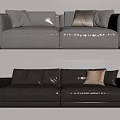 modern double sofa double leather sofa 3d model