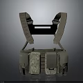 Tactical Military Style Vest With Multi Pocket Camo Pattern And Adjustable Straps 3d model