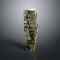 Wood Stone Decorative Column With Natural Bark Texture Green Brown Hues And Artistic Design