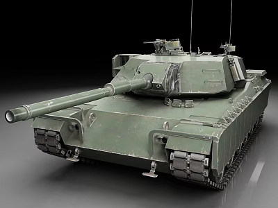 Green Military Tank With Main Gun Turret Tracks And Detailed Exterior Design 3d model