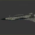 Detailed Military Fighter Jet With Sharp Nose Cockpit And Wing Design On Gray Background