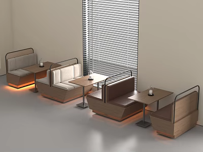Modern Card Seat Sofa Curved Card Seat Casual Sofa Round Card Seat Sofa 3d model